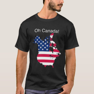 Camiseta Oh Canadá Engraçado Mapa Dos Eua 2