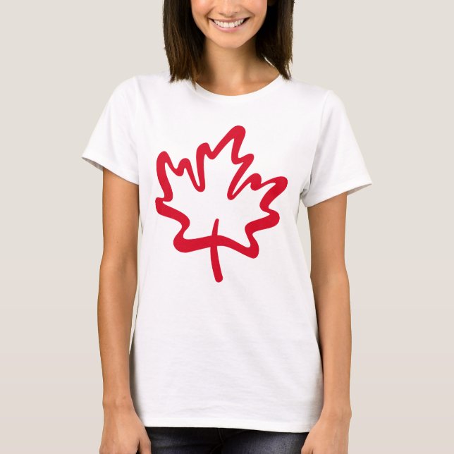 Camiseta Oh Canadá! Folha do Carteiro Vermelho Canadense Gr (Frente)