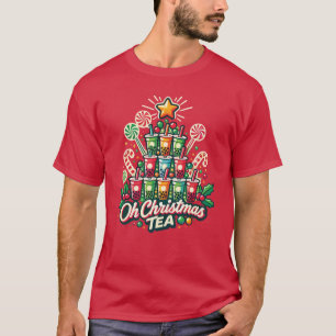 Camiseta Oh Chá de Natal - Boba Bubble Tea Holiday Engraçad