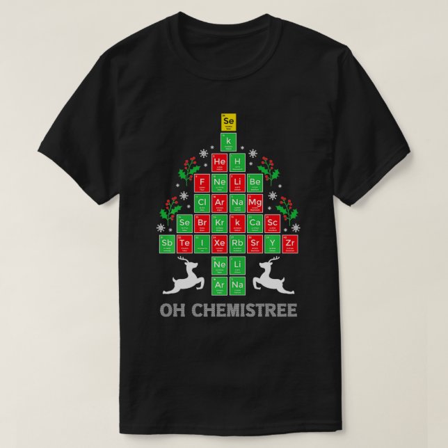 Camiseta Oh Chemistree Legal Science Mesa periódica química (Frente do Design)