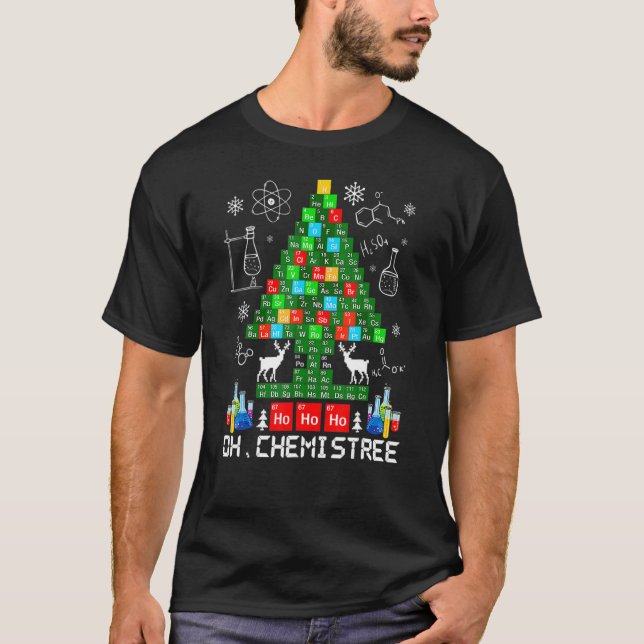 Camiseta Oh Chemistree Science Árvore de Natal Ch (Frente)