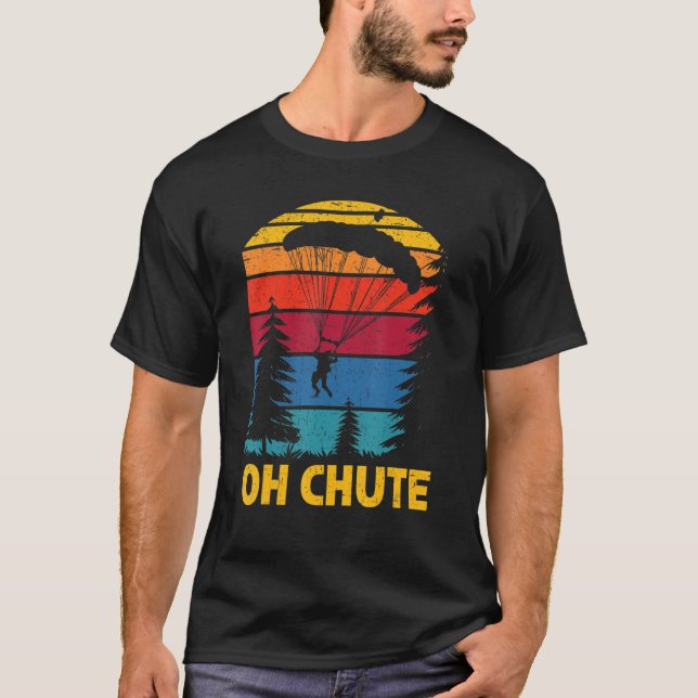 Camiseta Oh Chute Skydiving Skydive Parachuting S (Frente)