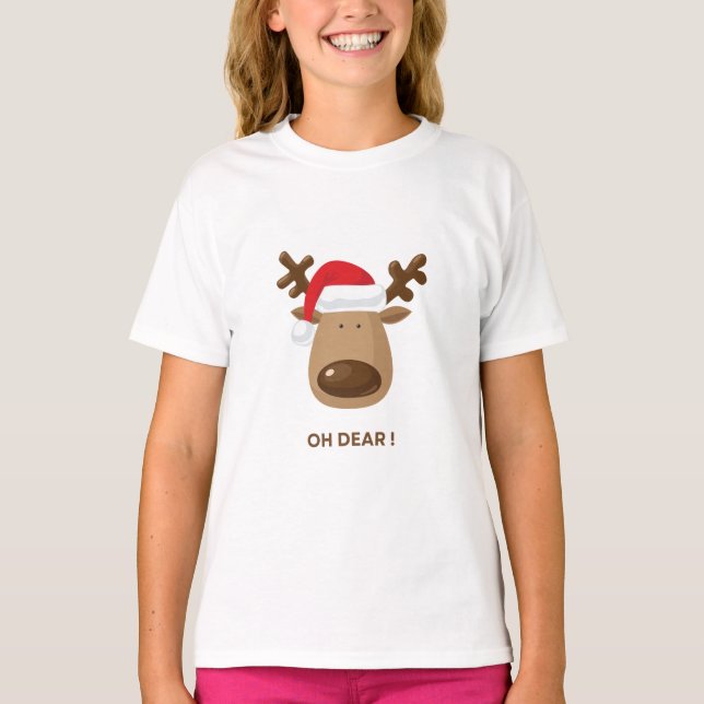 Camiseta Oh Dear Punny Reindeer Christmas for Sister (Frente)