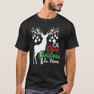 Camiseta Oh Deer Christmas Está Aqui Reindeer Xmas Pajama