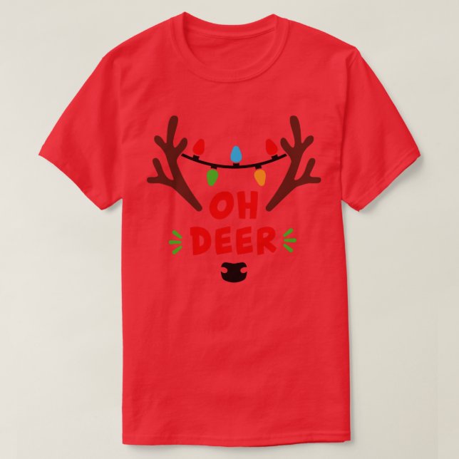 Camiseta Oh Deer Cute Engraçado Corresponder Presente De Na (Frente do Design)