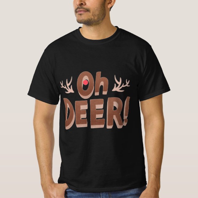 Camiseta Oh Deer! Feriado Engraçado (Frente)