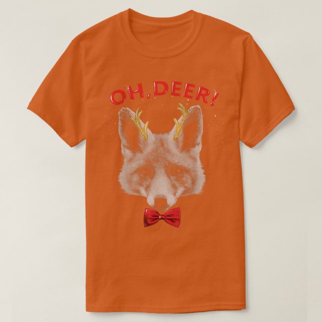 Camiseta Oh Deer Fo Xmas Red Bowtie Christimas Outfit  (Frente do Design)