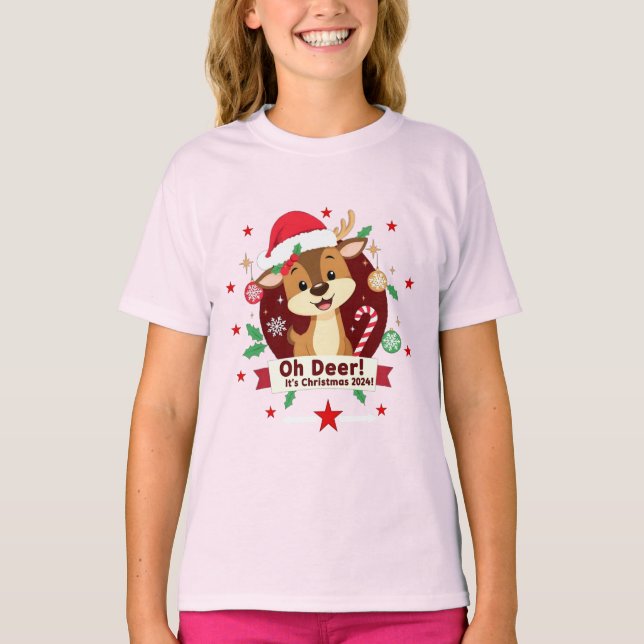 Camiseta Oh Deer Papai noel's Favorite Season is Here Chris (Frente)