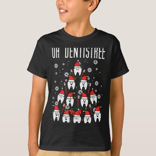 Camiseta Oh Dentistree Christmas Tree Teeth Dentistry Denta (Frente)