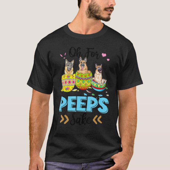 Camiseta Oh For German Shepherd Sake Easter Bunny Ear Egg (Frente)