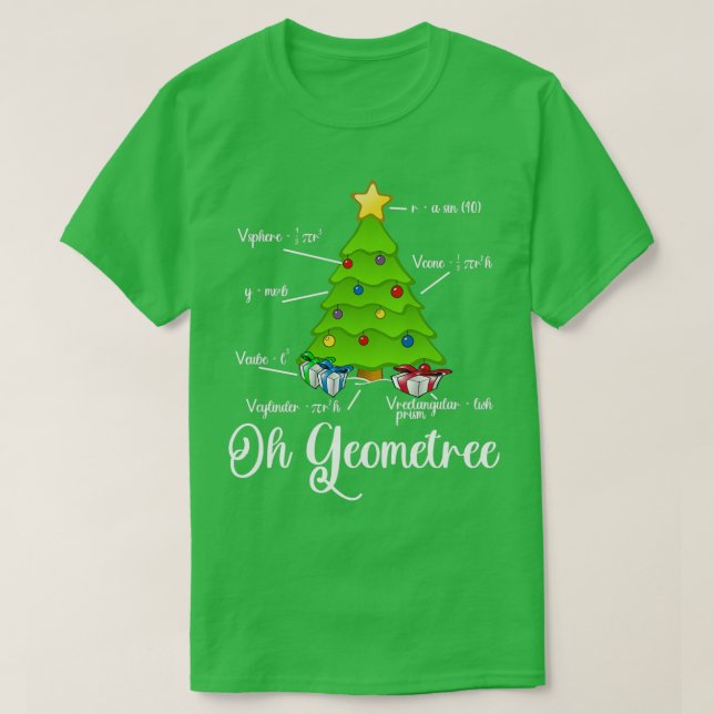 Camiseta Oh Geometree a matemática engraçada inspirou a árv (Frente do Design)