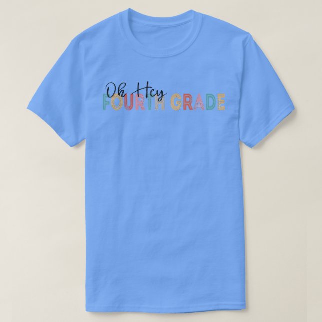 Camiseta Oh Hey 4th Fourth Grade Back To School Retro Vinta (Frente do Design)