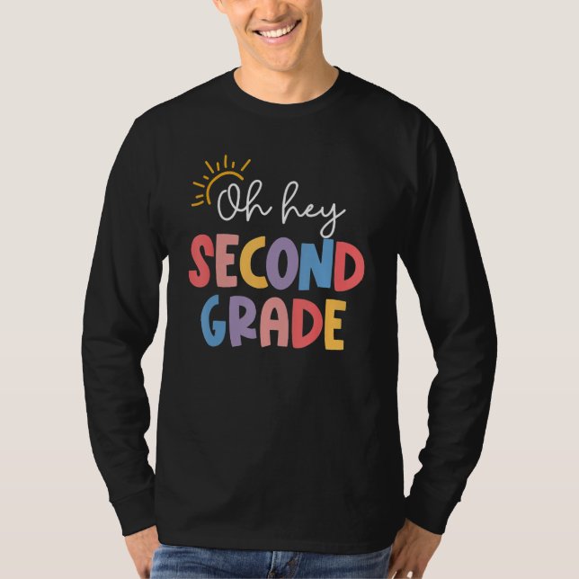 Camiseta Oh Hey Second Grade Teacher Student 2nd Kids Back  (Frente)
