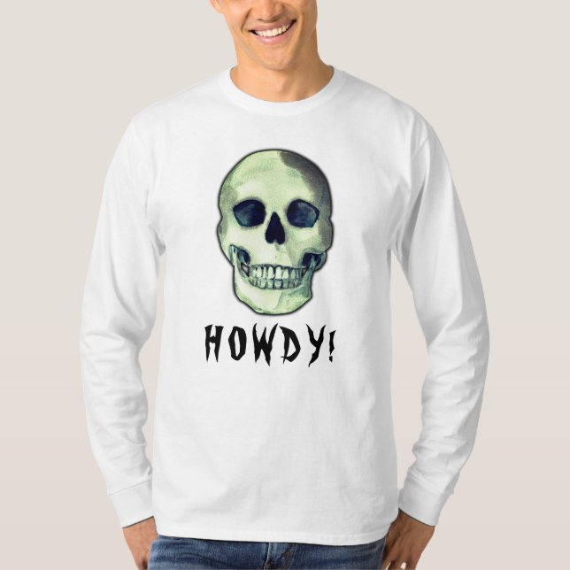 Camiseta OH! Humor negro e engraçado crânio moderno (Frente)