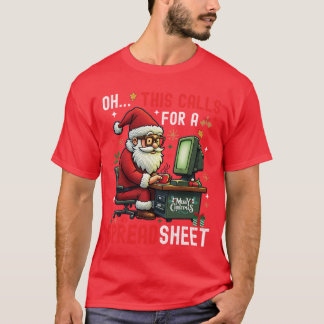 Camiseta oh isso uma planilha, analista de Papais noei