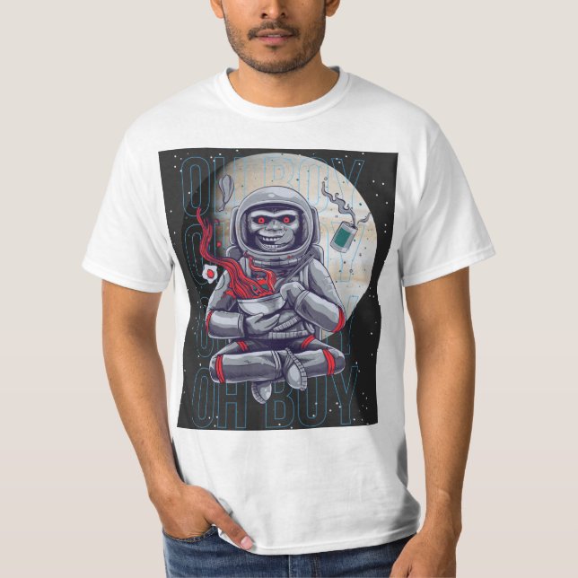 Camiseta oh macaco no espaço (Frente)