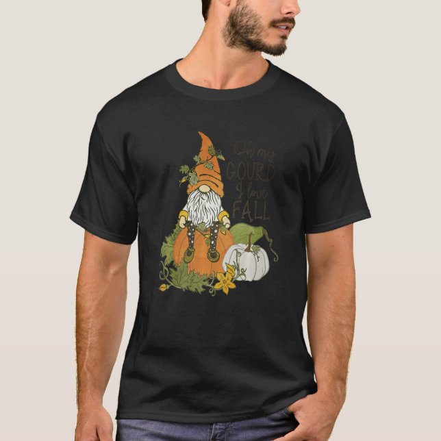 Camiseta Oh My Gourd I Love Fall Gnome Family Pajama Thanks (Frente)