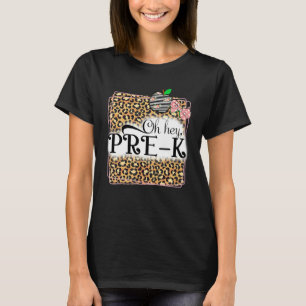 Camiseta Oh Olá Pré K Leopardo De Volta à Escola Crianças P