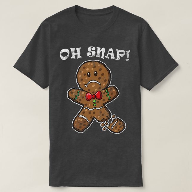 Camiseta Oh, Pão de Gingerência Homem Citações de Natal (Frente do Design)