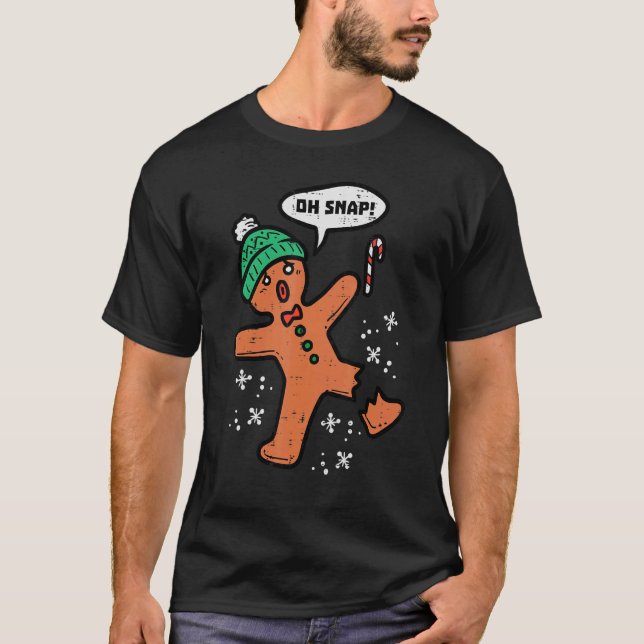 Camiseta Oh, Pão de Gingerência Homem Engraçado Natal Homen (Frente)
