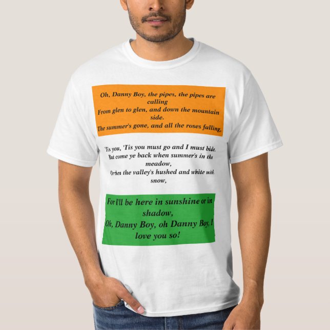 Camiseta Oh poemas líricos da canção do Dia de São Patrício (Frente)