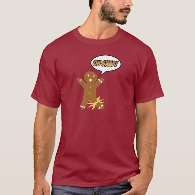 Camiseta Oh pressão! Homem de pão-de-espécie engraçado do (Frente)