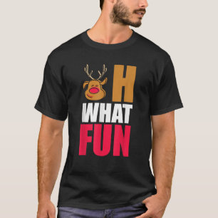 Camiseta Oh Que Diversão Jingle Bells Nariz Vermelho Rudolp