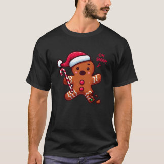 Camiseta Oh Saco Pão-Pão-Pão Quebrado Candy Cane Chri