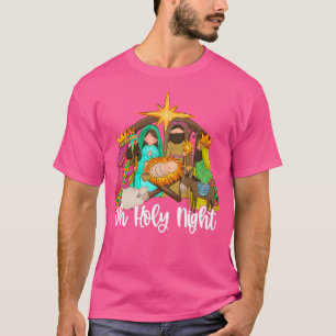Camiseta Oh Santa Noite Cristão Jesus Feliz Natal Natal Nat