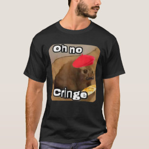 Camiseta Oh, sem cringe Gato francês Bagueira T Internet Ca
