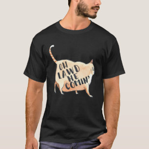Camiseta Oh Senhor Ele Está Vindo Gato Gordo e Grande