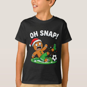 Camiseta Oh Snap Biscoito de Natal Chute de Futebol Engraça