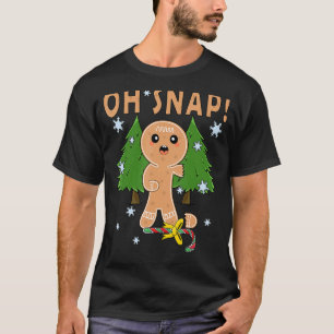 Camiseta Oh Snap Broken Gingerbird Man Bajulando Fu Natal
