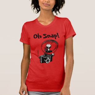 Camiseta Oh Snap com Câmera Vintage Legal