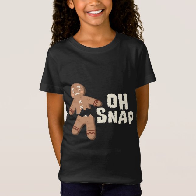 Camiseta Oh, Snap! Funny Broken Gingerpão Man - Natal (Frente)