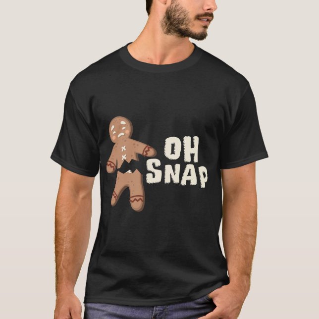 Camiseta Oh, Snap! Funny Broken Gingerpão Man - Natal (Frente)