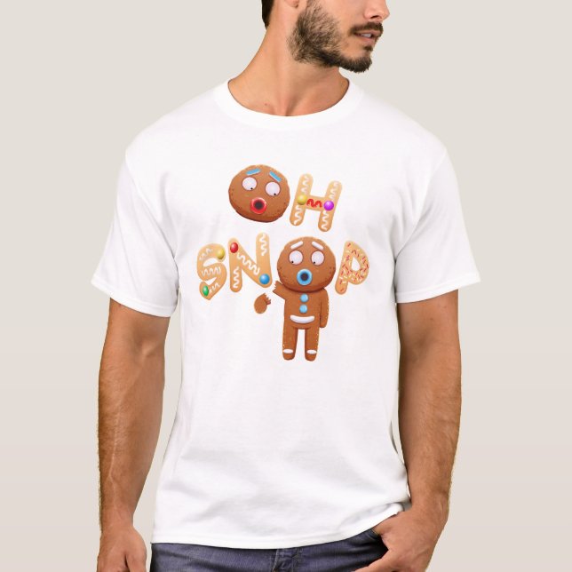 Camiseta Oh Snap Funny Gingerbird Homem t-shirt de Natal (Frente)