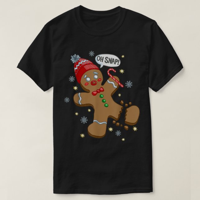 Camiseta Oh Snap Funny Gingerbread Design (Frente do Design)