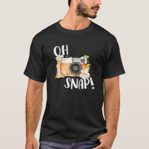 Camiseta Oh Snap Funny Retro Camera Lover Floral Vintage Ph