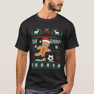 Camiseta Oh Snap Futebol Gingerbreadman Natal Xmas Feio