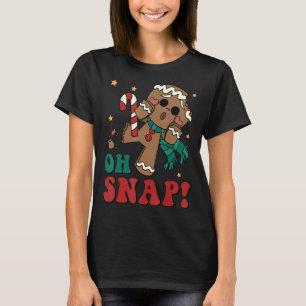 Camiseta Oh Snap Gingerbird Man Retro Christmas Xmas Famili