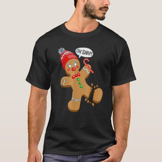Camiseta Oh Snap Gingerbread  Christmas Xmas Men Women Kids (Frente)