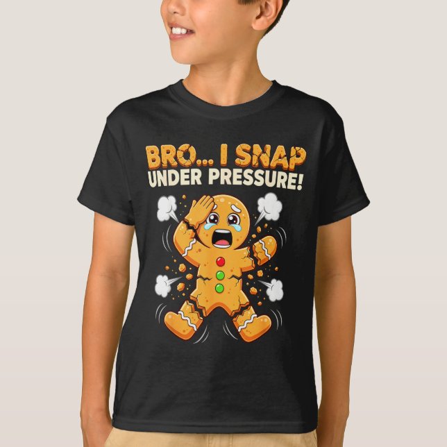 Camiseta Oh Snap Gingerbread Man Cookies I Snap Under Press (Frente)