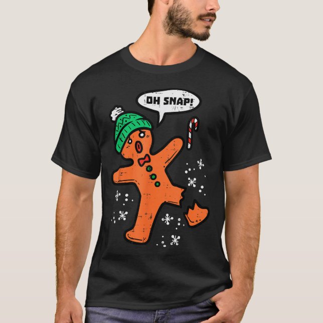 Camiseta Oh Snap Gingerbread Man Funny Christmas Xmas Men W (Frente)
