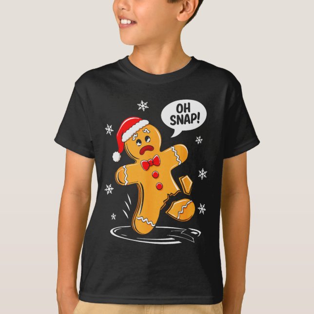 Camiseta Oh Snap Gingerbread Man Shirt Adult Kids Men Women (Frente)