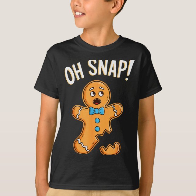 Camiseta Oh Snap Gingerbread Man Shirt Adult Kids Men Women (Frente)