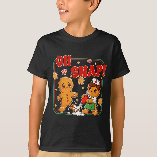 Camiseta Oh Snap Gingerbread Nurse Funny Nursing Christmas  (Frente)