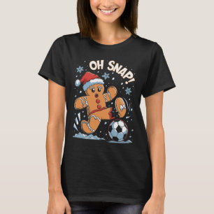 Camiseta Oh Snap Gingerbreadman Futebol de Natal 1