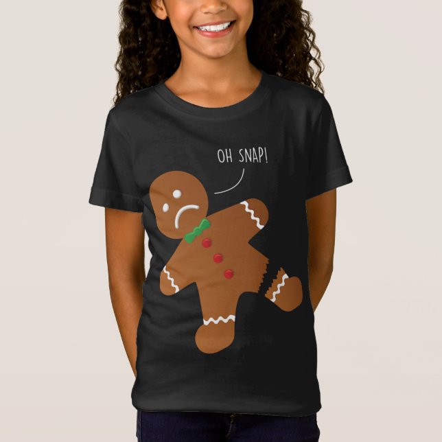 Camiseta Oh Snap Gingercake Cookie Engraçado Xmas (Frente)