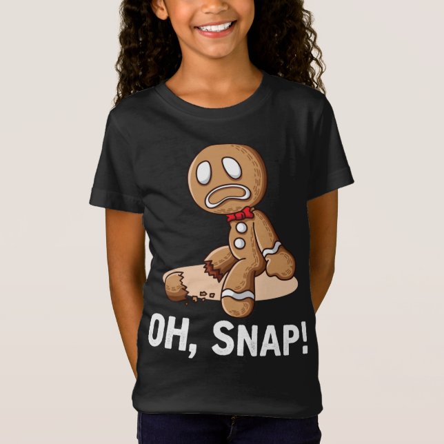 Camiseta Oh Snap Gingercake Cookie Man quebrado na perna Am (Frente)